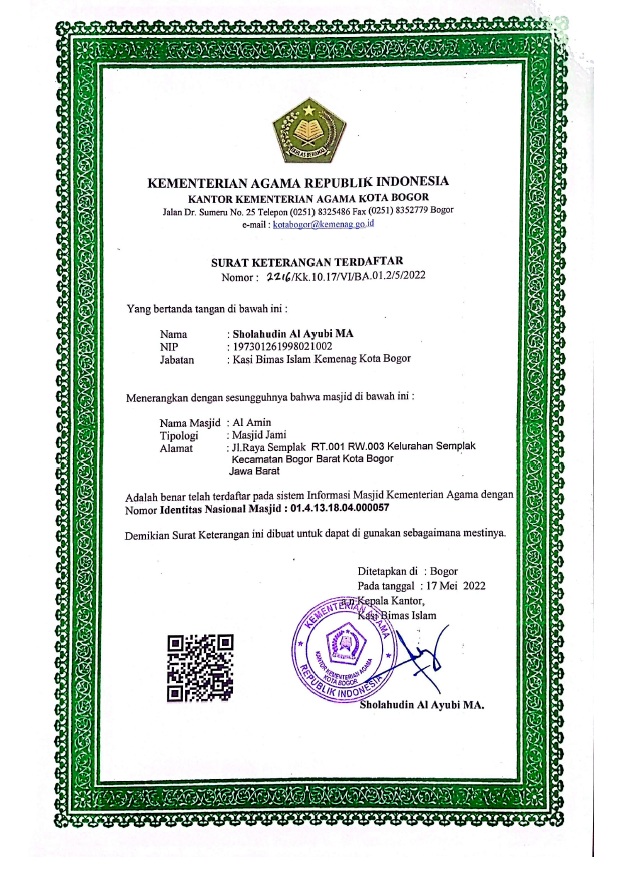 SK Terdaftar Kemenag RI